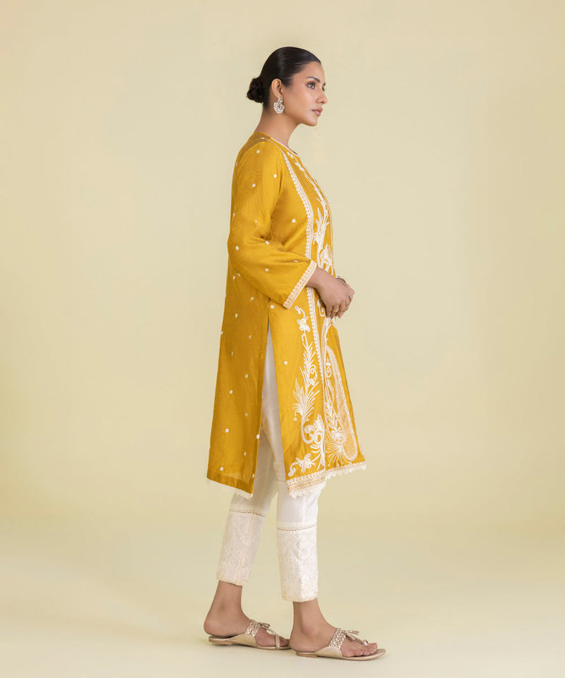 Embroidered Cotton Net Shirt