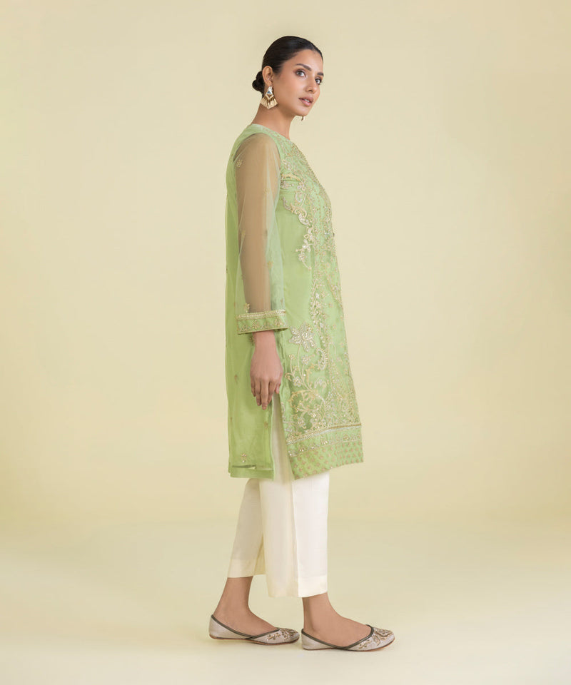 Embroidered Net Shirt