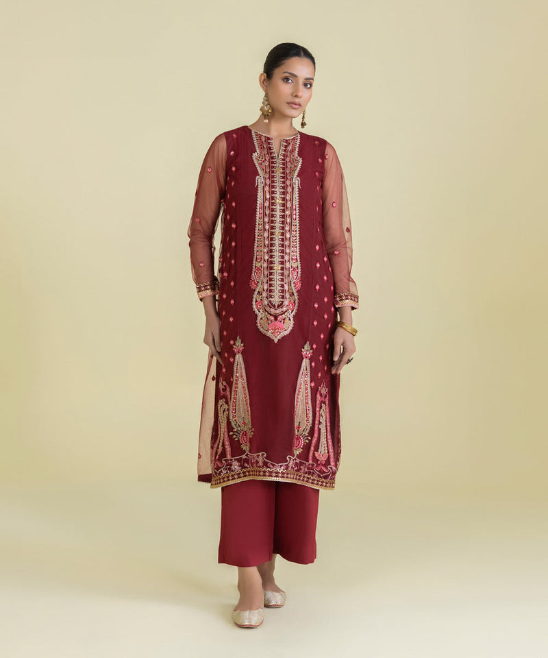 Embroidered Net Shirt