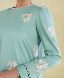 Embroidered Cotton Satin Shirt