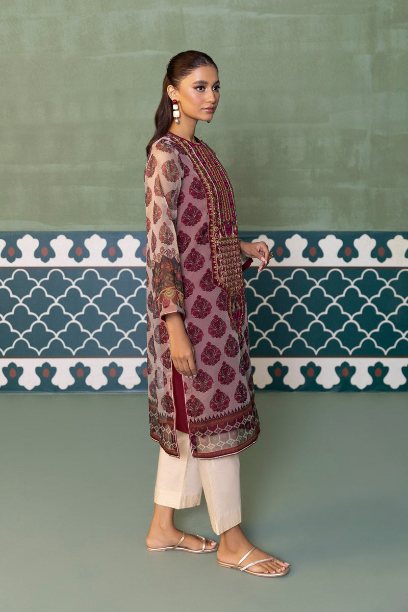 2 Piece - Embroidered Organza Suit