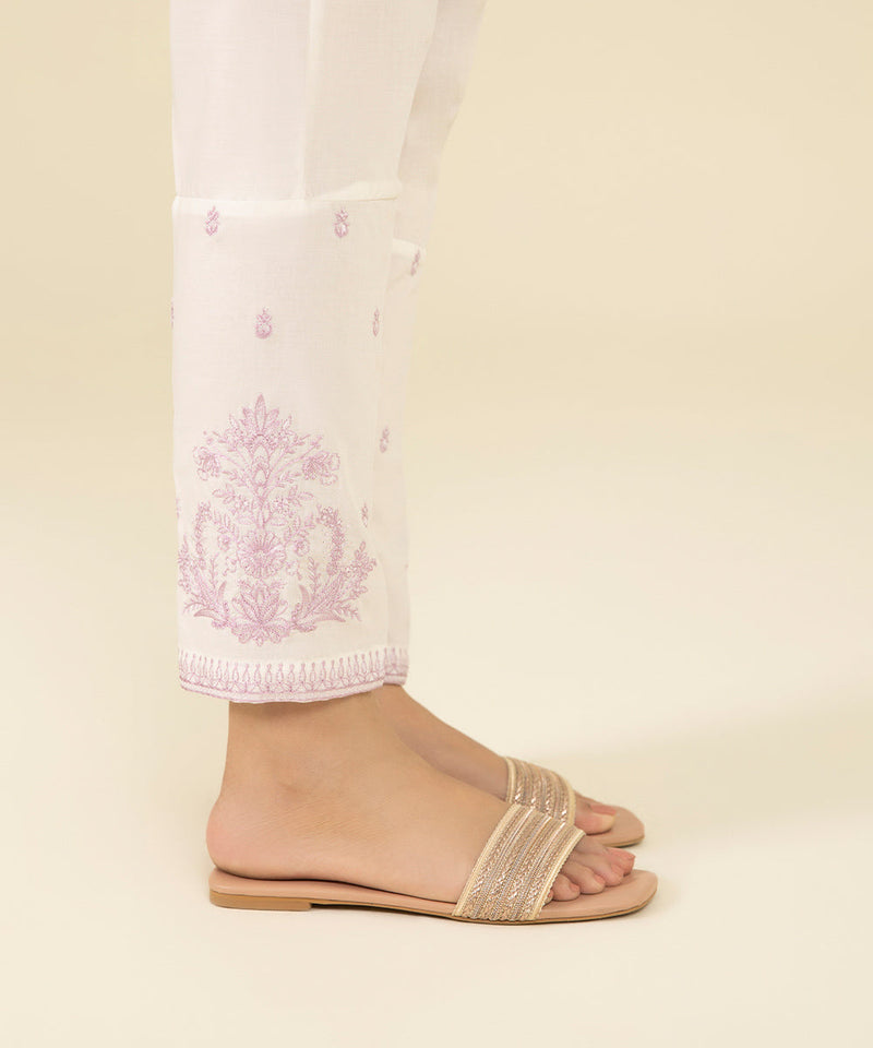 Embroidered Cambric Pants