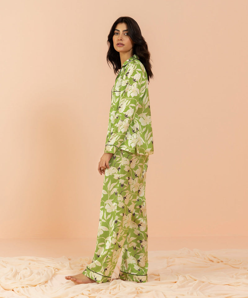 Printed Satin PJ Set