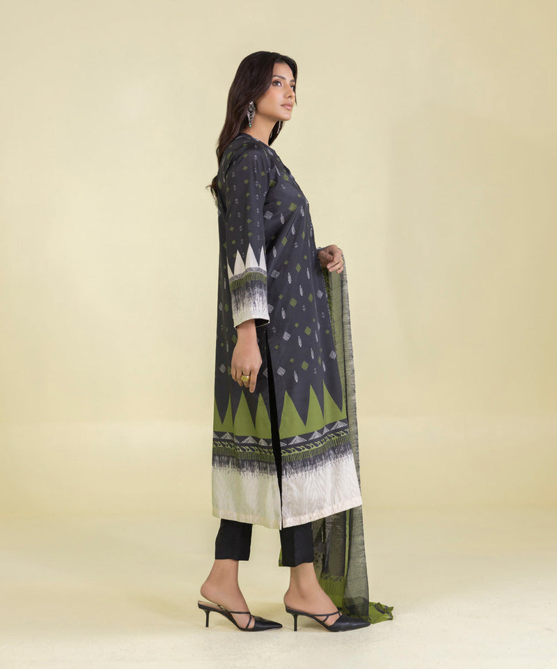 2 Piece - Printed Silk Suit