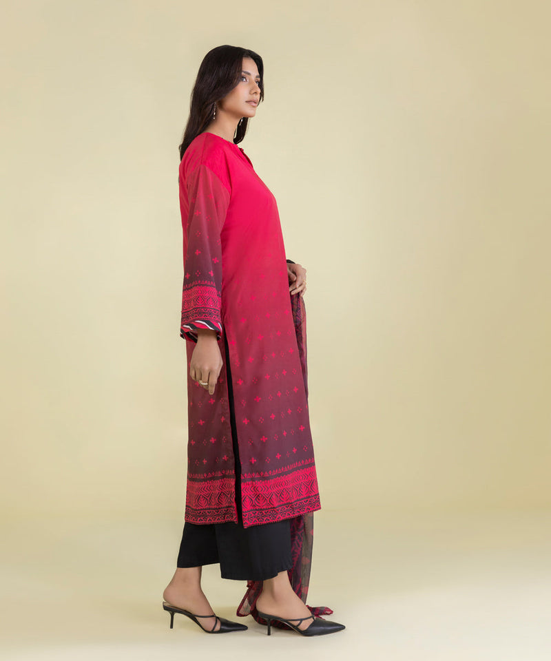 2 Piece - Printed Silk Suit