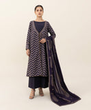 3 Piece - Printed Zari Khaddar Suit