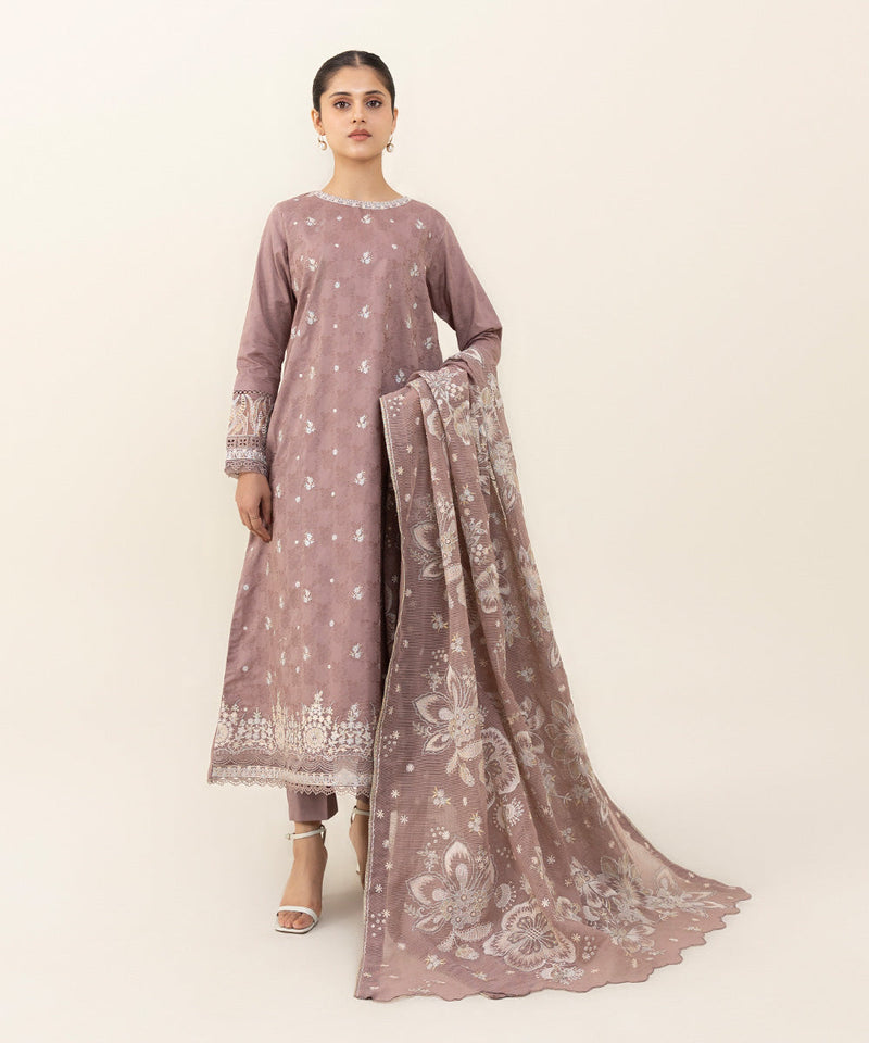 3 Piece - Embroidered Jacquard Suit