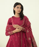 3 Piece - Embroidered Self Jacquard Suit