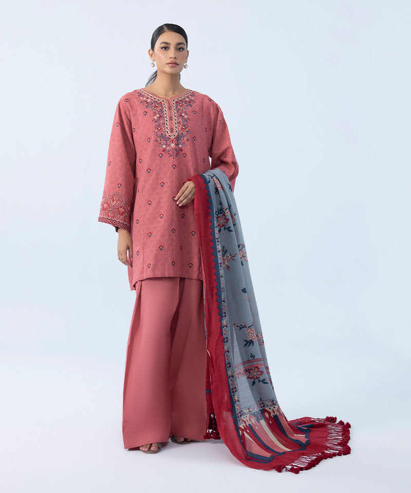 3 Piece - Embroidered Jacquard Suit