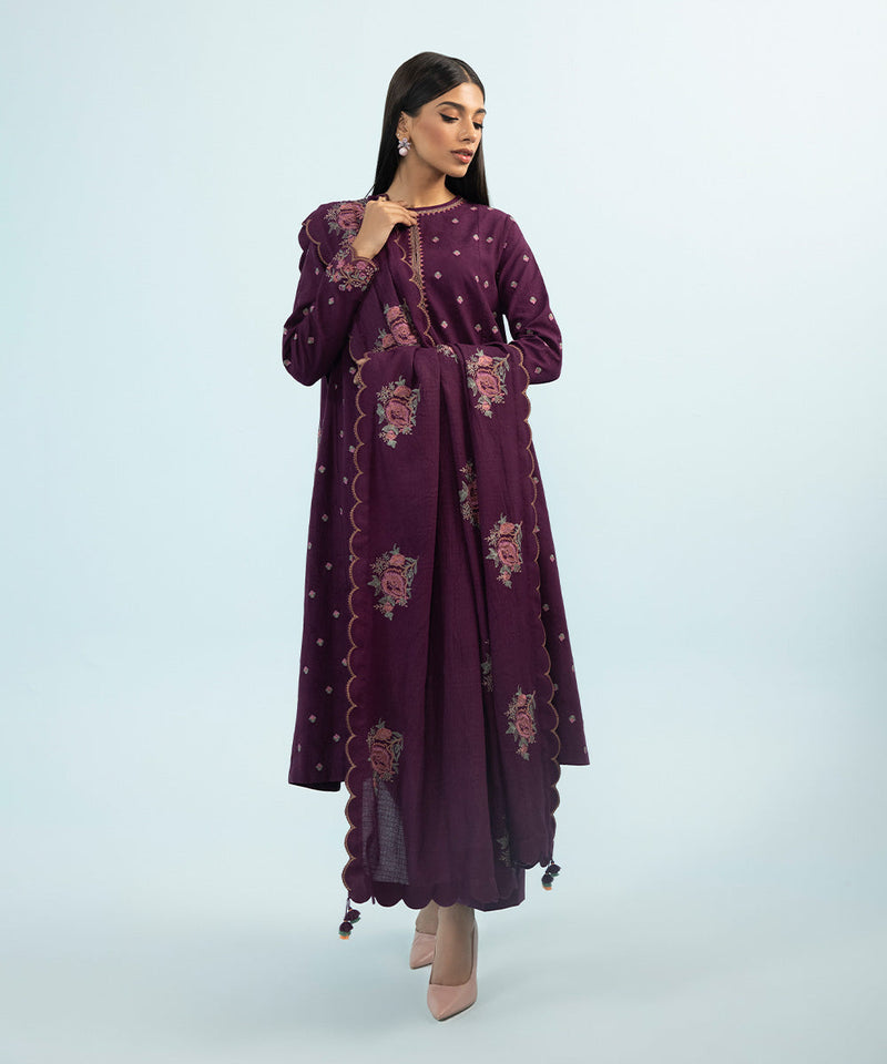 3 Piece - Embroidered Jacquard Suit