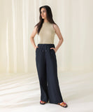 Pull-On Wide-Leg Linen Trousers