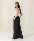 Pull-On Wide-Leg Linen Trousers