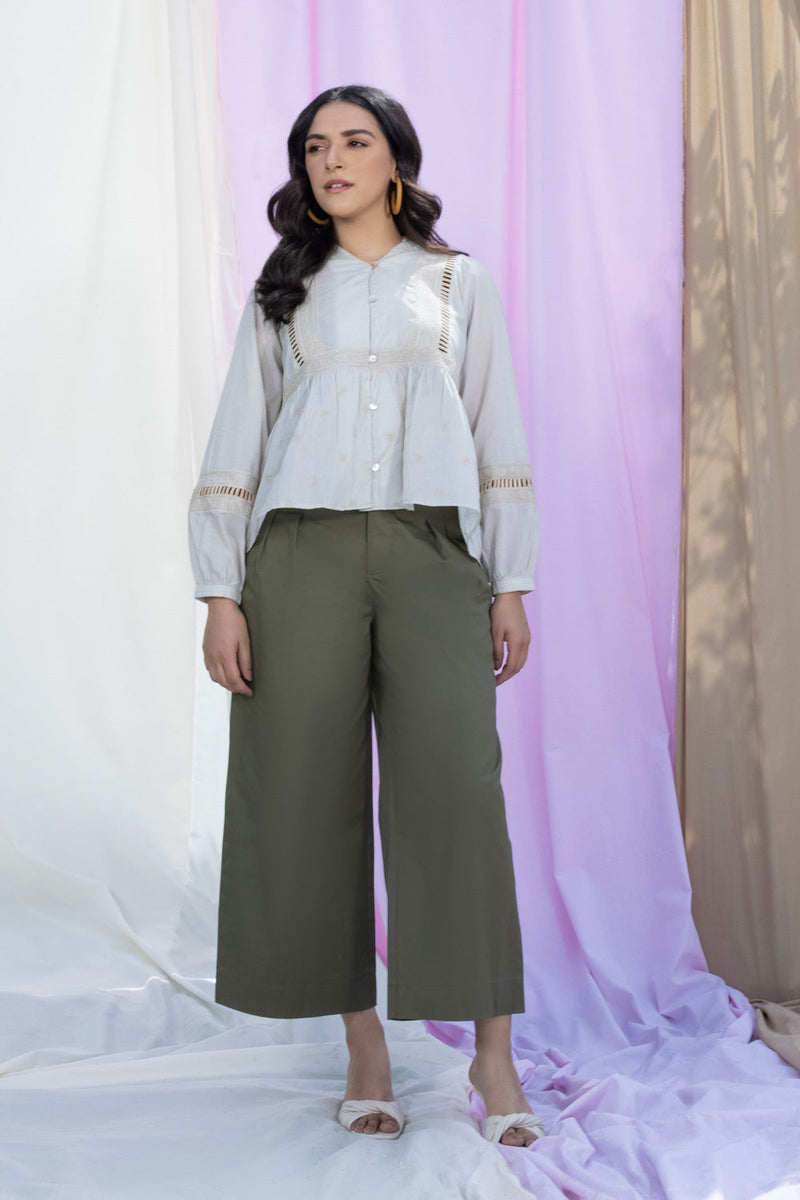 Shirt With Contrast Embroidery