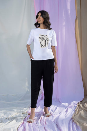 Graphic T-Shirt With Applique Detail