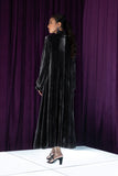 Velour Dress with Shoulder Pads