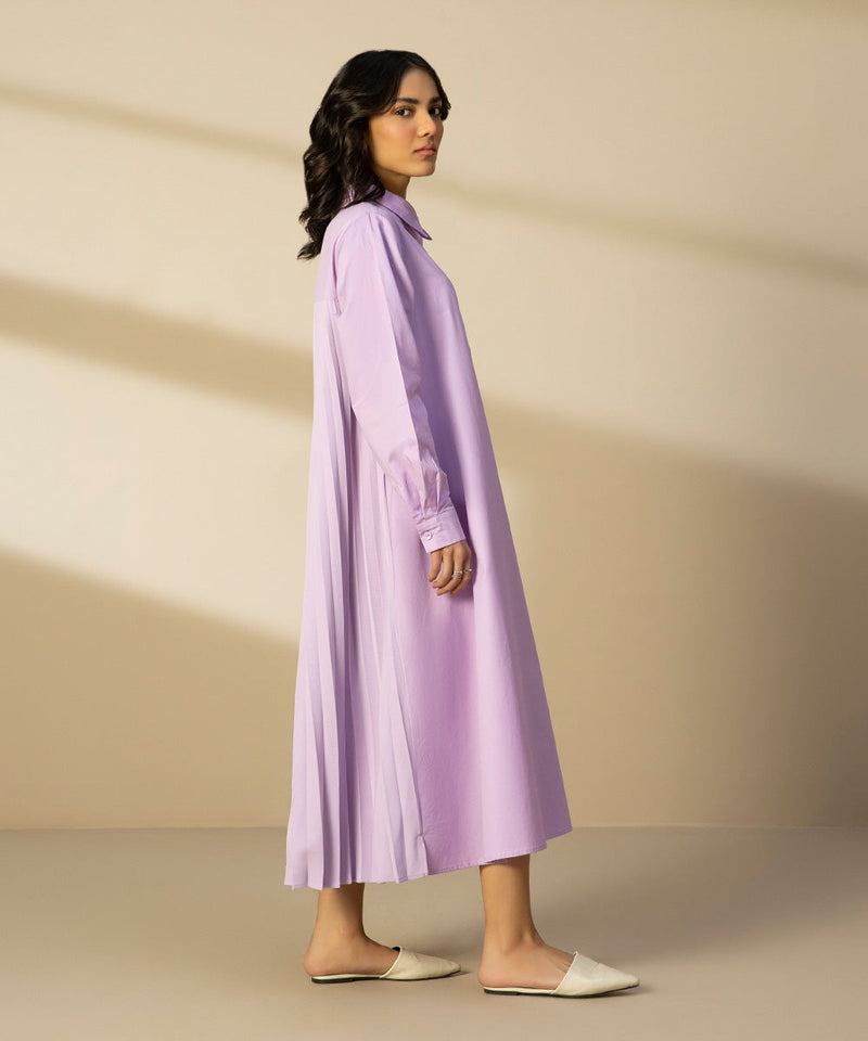 Pleated Shirt Dress